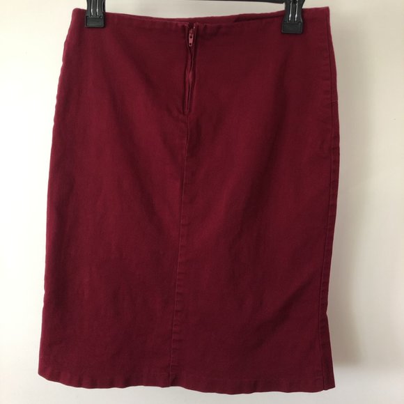 VINTAGE Generation V USA Burgundy Knee High Skirt - Picture 4 of 7